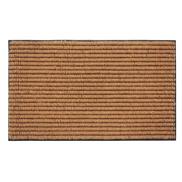Rubber Tufted Coir 18 in. x 30 in. Indoor or Outdoor Multi Colored Doormat