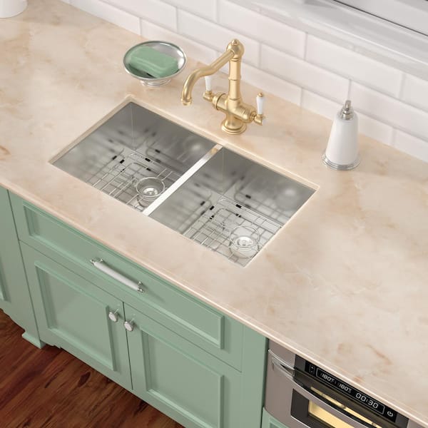 Undermount kitchen best sale sink with drainer