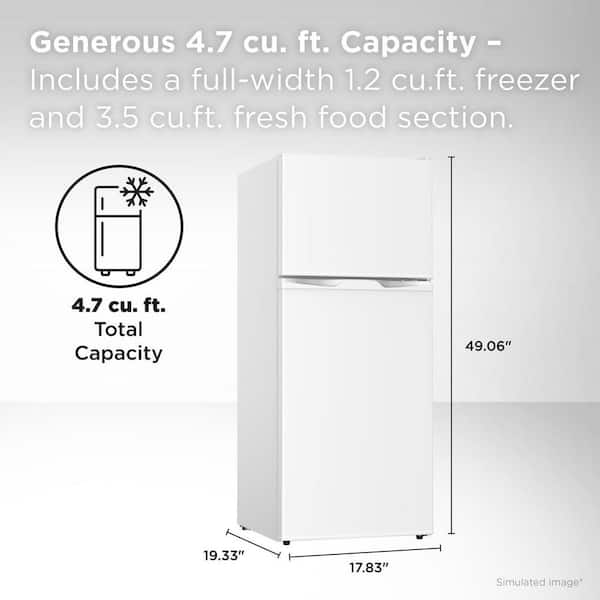 4.7 cu. ft. 2-Door Mini Refrigerator in White with Top Freezer