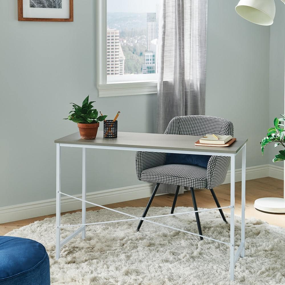 Modern Smoky Taupe Wood Writing Desk 43''