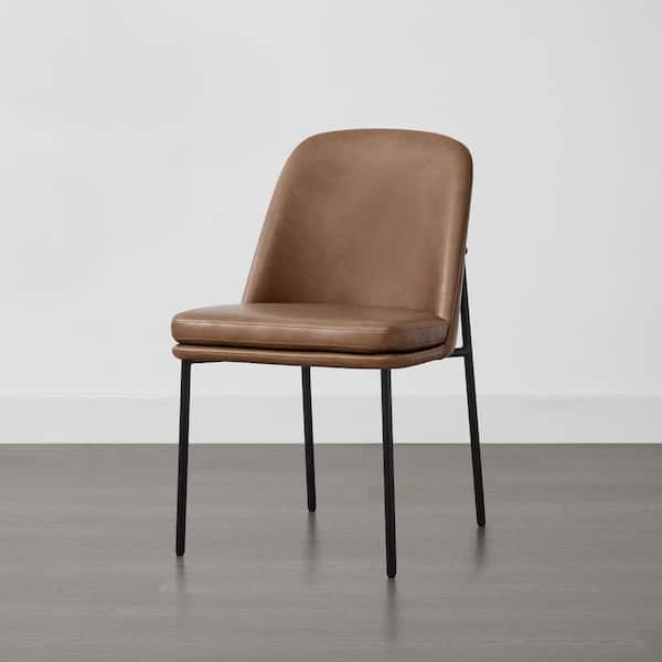 Solsticeon Saddle Brown Fabric Dining Chairs with Metal Frame (Set of 3)