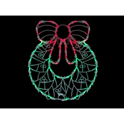 16 in. LED Lighted Wreath Christmas Window Silhouette Decoration