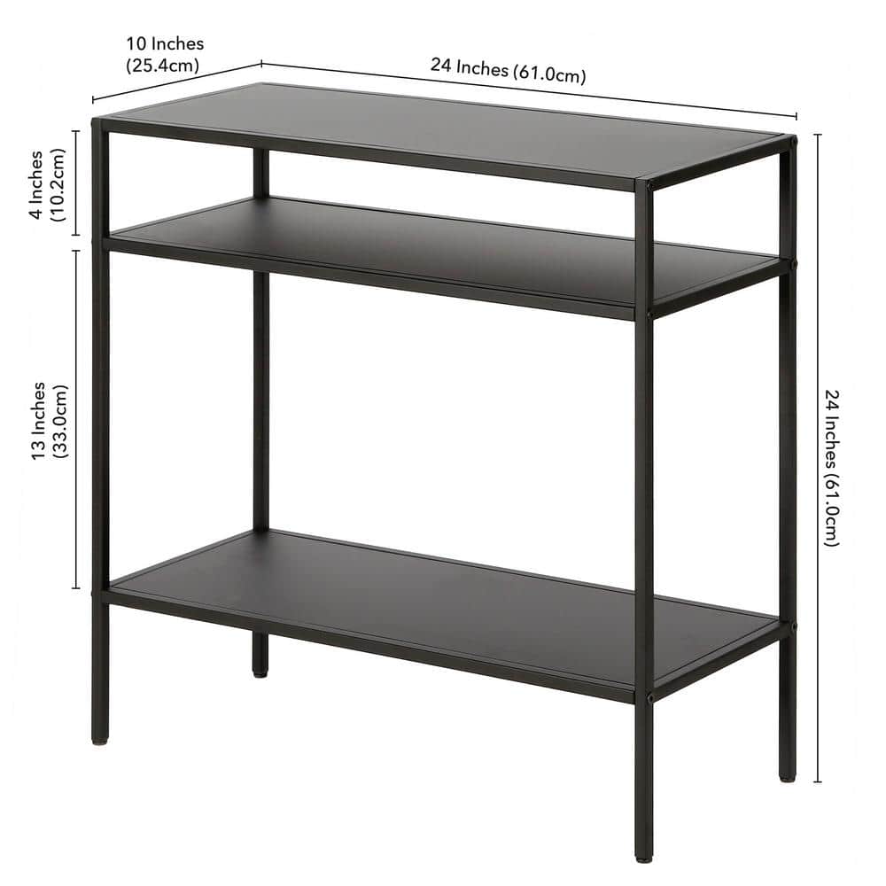 Ricardo 24" Blackened Bronze Rectangular Metal Accent Table