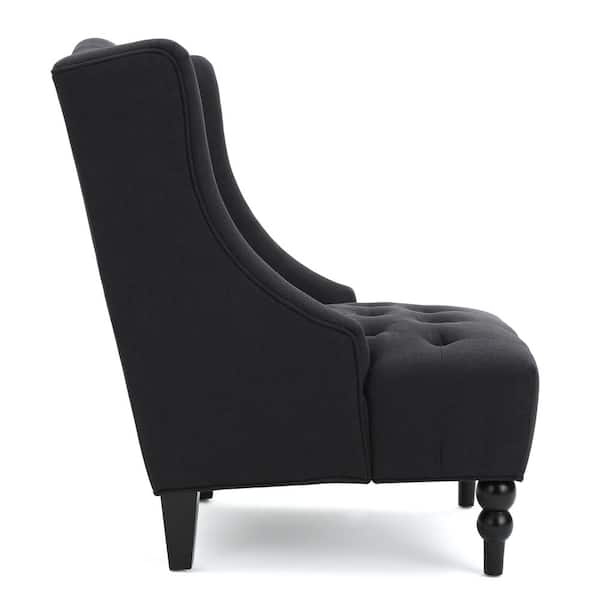 Noble House Toddman Dark Charcoal Polyester High Back Club Chair