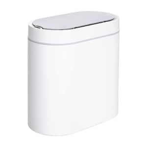 2 Gal. White Slim Motion Sensor Garbage Can Narrow Automatic Plastic Household Trash Can