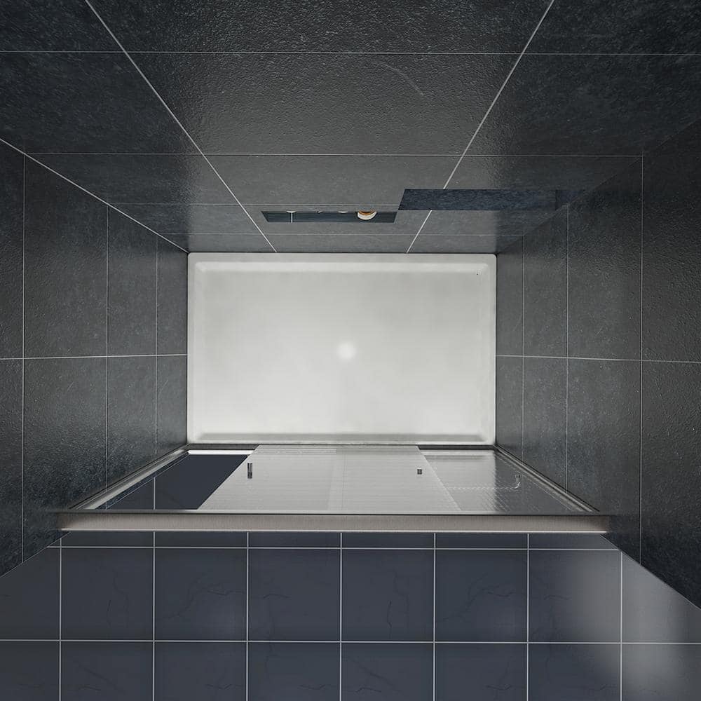 Infinity-Z 60" Distressed Bronze Frameless Sliding Shower Door