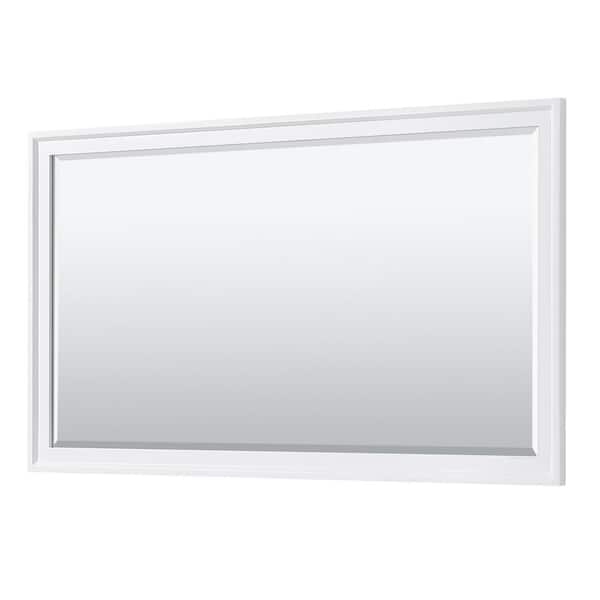 Wyndham Collection Tamara 58 in. W x 33 in. H Framed Rectangular Bathroom Vanity Mirror in White