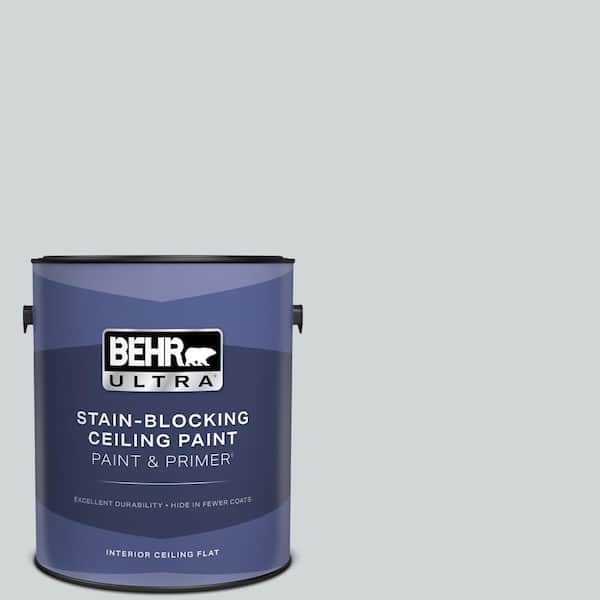 1 gal. #750E-2 Twilight Gray Ceiling Flat Interior Paint with Primer