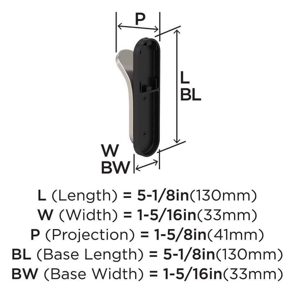 Matte Black and Satin Nickel Single Prong Metal Wall Hook