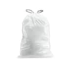 Plasticplace Simplehuman ® Code M Compatible‚ Custom Fit Trash Bags, 12  Gallon / 45 Liter White Drawstring Garbage Liners‚ 21 x 30.5 (50 Count) 