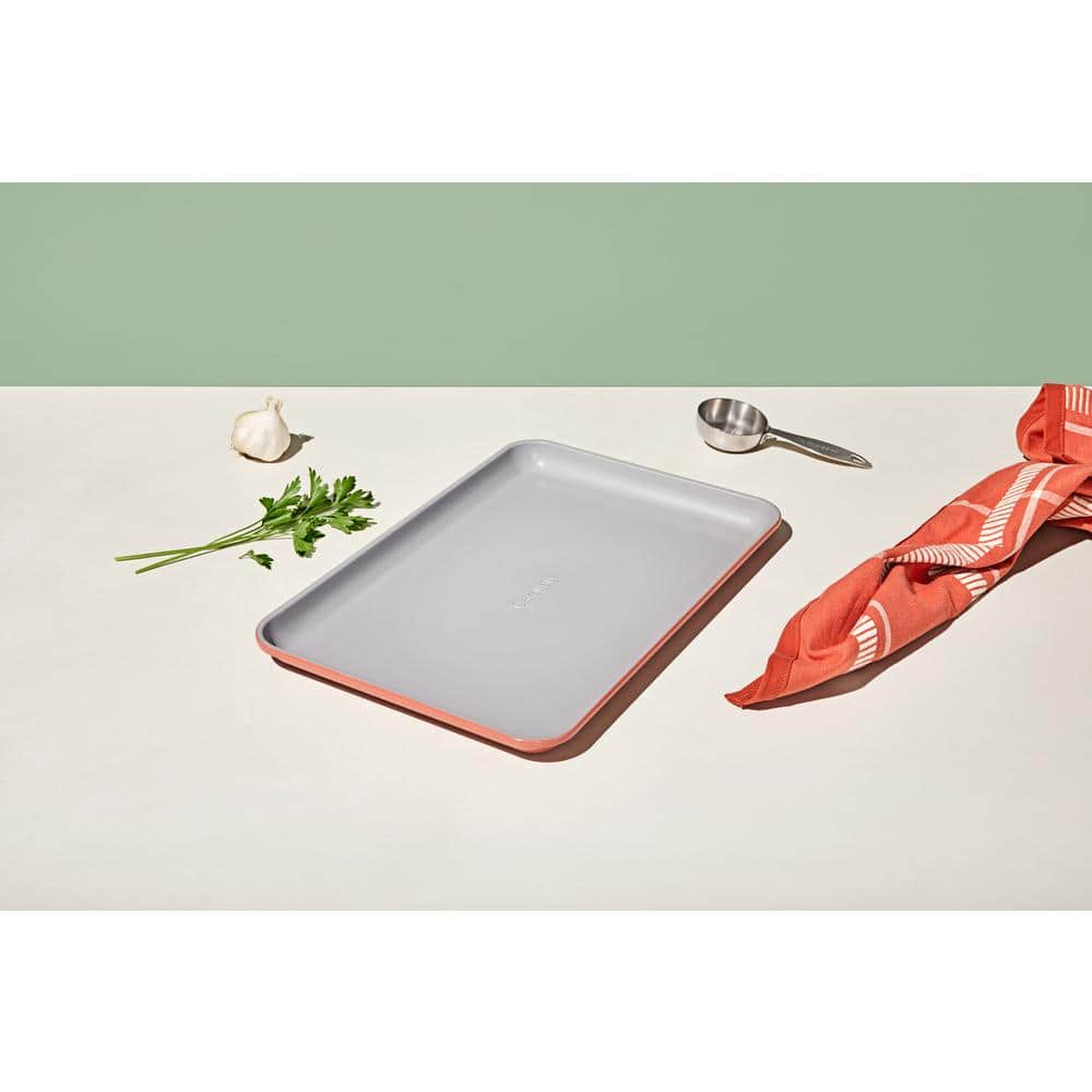 Medium Gray and Perracotta Non-Stick Aluminum Baking Sheet