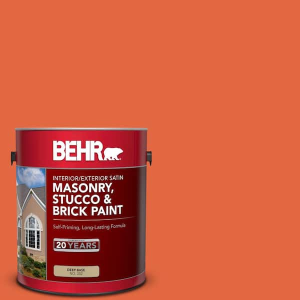 1 gal. #P190-6 Emergency Zone Satin Interior/Exterior Masonry, Stucco and Brick Paint