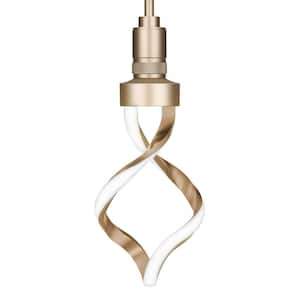 60-Watt Equivalent Dimmable Oversized Spiral E26 LED Light Bulb W/ Matte Gold Finish and Frosted Lens Bright White 3000K