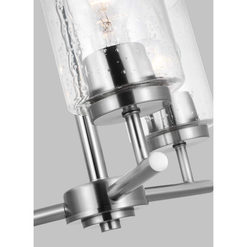 Brushed Nickel 3-Light Chandelier with Clear Seeded Glass