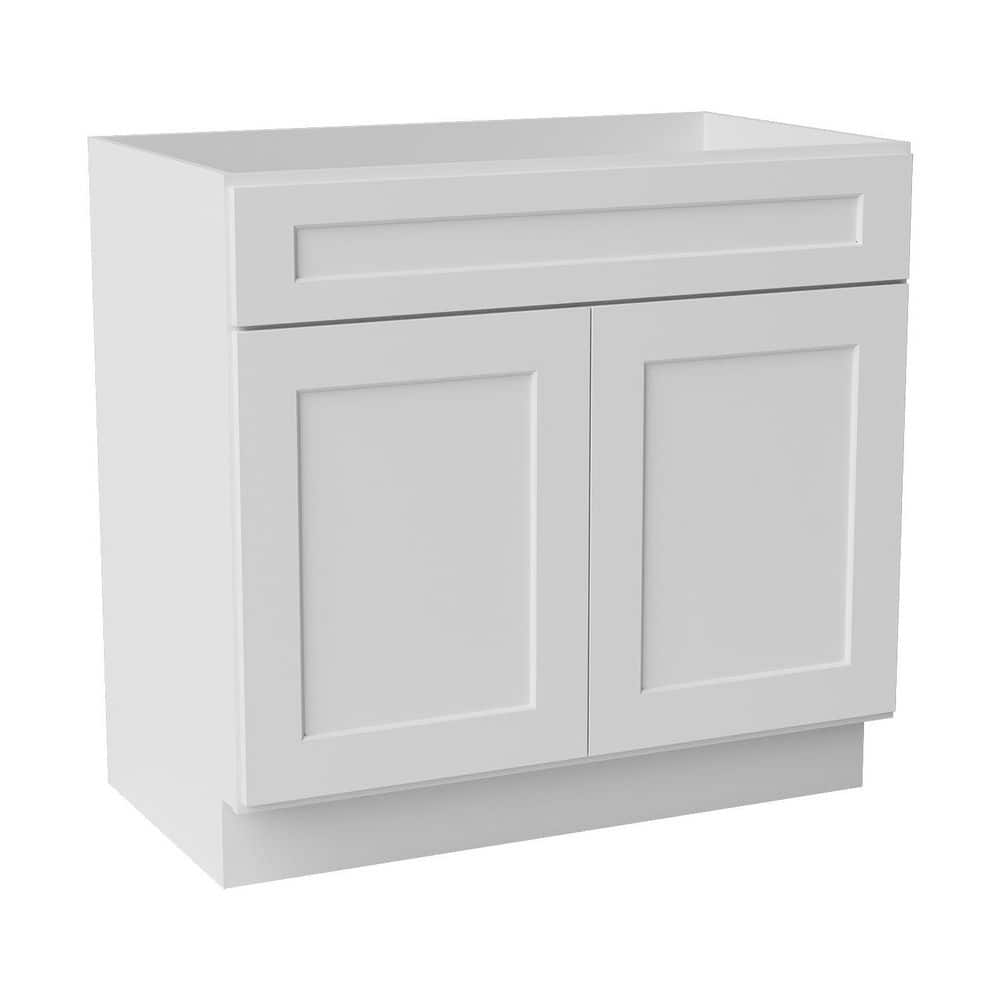 36 in. W x 21 in. D x 34.5 in. H Ready to Assemble Solid Wood Shaker Sink Base Bath Cabinet in White price history on PriceWatchPro