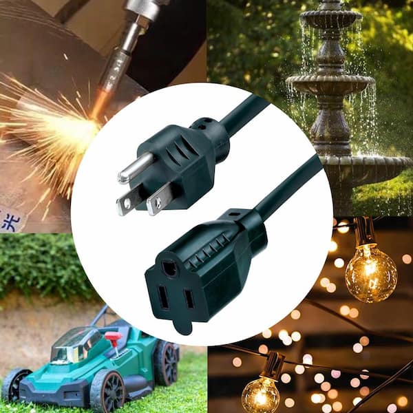 HDX 15 ft. 16/3 Indoor/Outdoor Landscape Extension Cord, Green