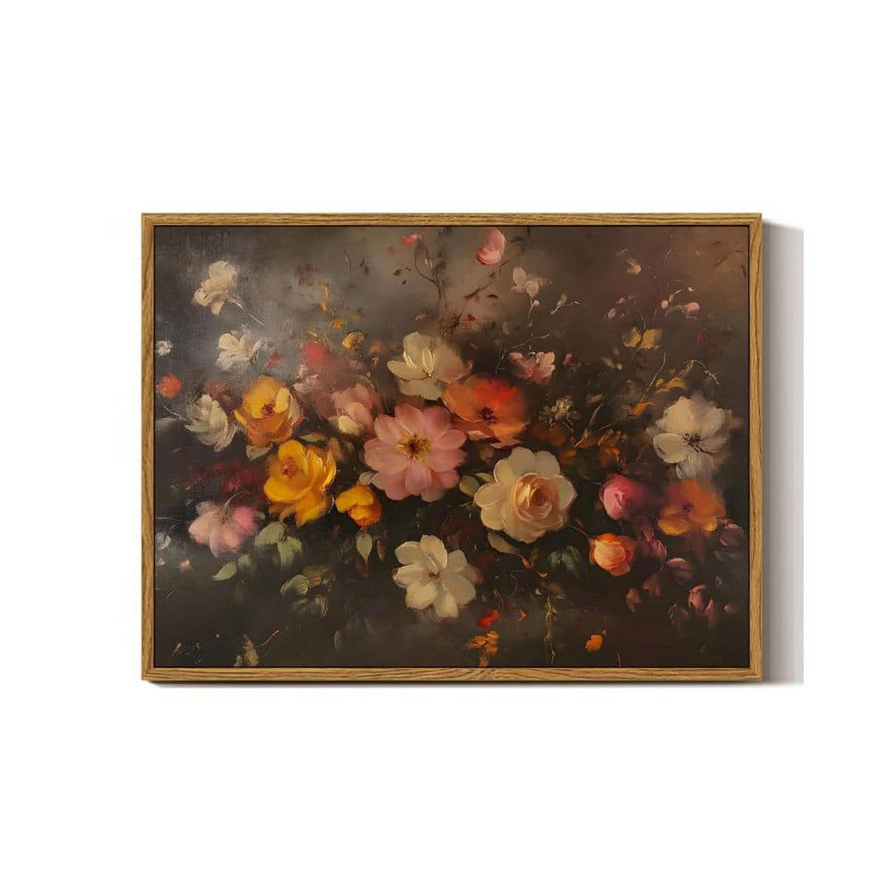 Structube Moody Florals Framed Canvas