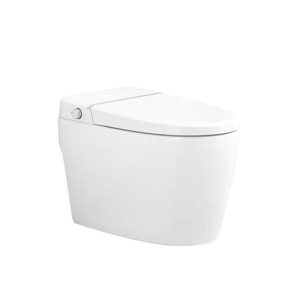 Elongated Bidet Toilet 1.28 GPF in White with Self-Cleaning Nozzle, Heated Seat, Auto Flush, Remote Control