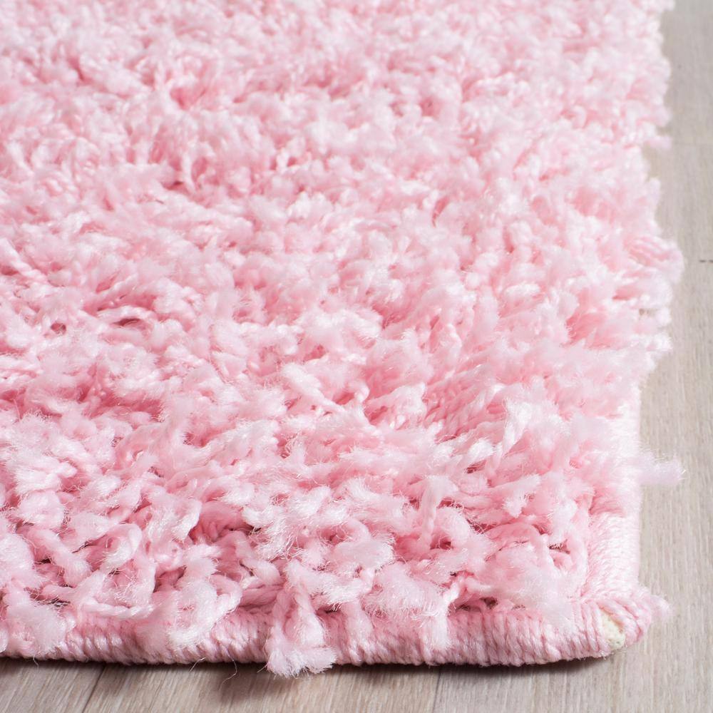 Plush Euro-Style Pink Shag Area Rug 8' x 10'