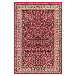 Jewel Collection Kashan Red Rectangle Indoor 9 ft. 3 in. x 12 ft. 6 in. Area Rug