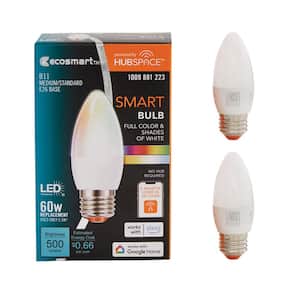 EcoSmart 100-Watt Equivalent Smart A21 Color Changing CEC LED Light Bulb  with Voice Control (1-Bulb) Powered by Hubspace 11A21100WRGBWH1 - The Home
