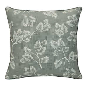 18 in. x 18 in. Sunny Citrus Outdoor Pillow Throw Pillow in Grey - Includes 1-Throw Pillow