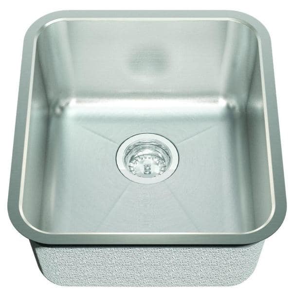 ECOSINKS Acero Select Undermount Stainless Steel 16 3/4x18 3/4x9 0-Hole Single Basin Kitchen Prep Sink with Creased Bottom