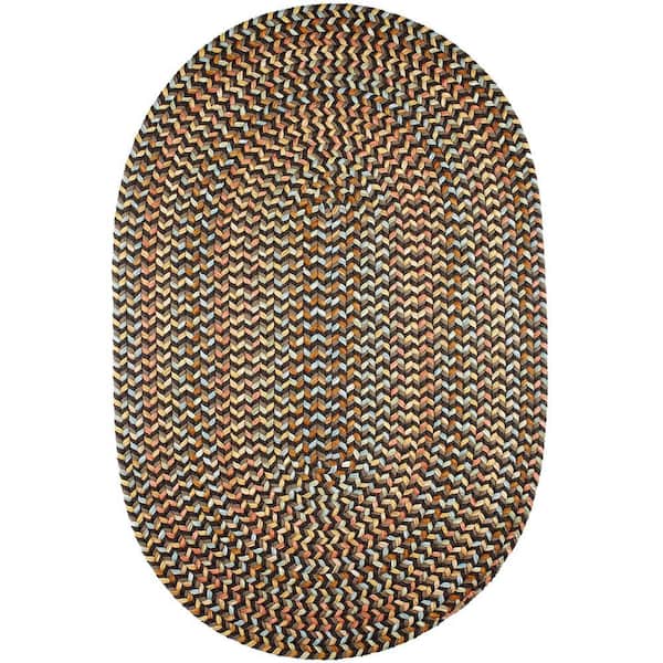 Revere Brown Velvet 2 ft. x 3 ft. Oval Indoor/Outdoor Braided Area Rug