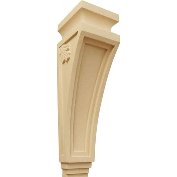 Ekena Millwork 3-7/8 in. x 4-1/2 in. x 14 in. Alder Arts and Crafts Corbel