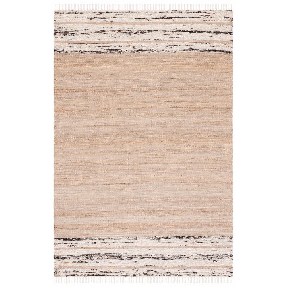 Natura 4 ft. x 6 ft. Natural/Black Striped Border Area Rug price history on PriceWatchPro