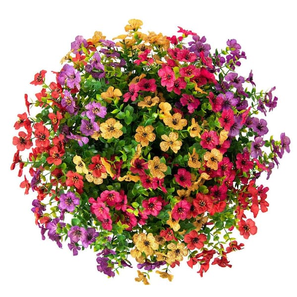 Unbranded 5 in. H Red Artificial Silk Colorful Daisy Eucalyptus Flowers