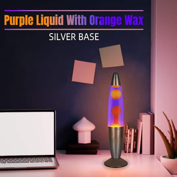 Alsy 13.6 Motion Lamp Silver Base with Purple Liquid and Yellow