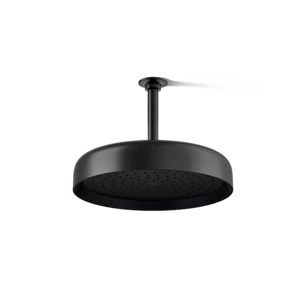 KOHLER Statement 1-Spray Patterns with 2.5 GPM 10 in. Wall Mount Fixed Shower Head in Matte Black