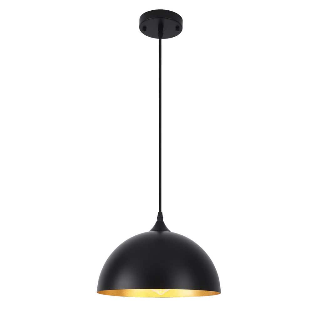 1-Light Matte Black Vintage Pendant Hanging Light with Metal Shade for Bedroom price history on PriceWatchPro