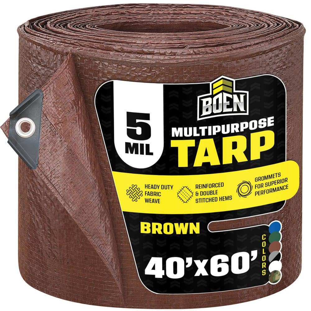 40 ft. x 60 ft. Multi-Purpose Brown Poly Tarp Cover 5 Mil Thick Weave Material, Waterproof price history on PriceWatchPro