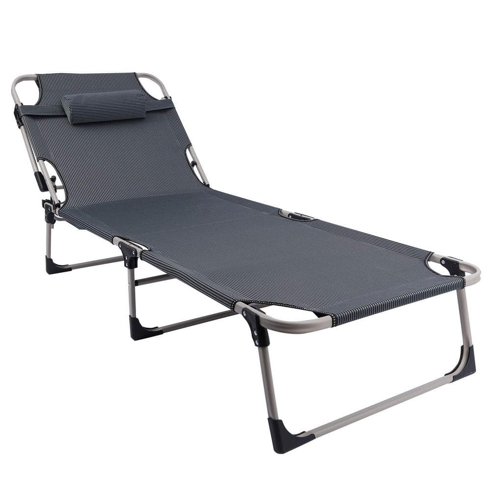 Adult Folding Camp Bed, Adjustable 4 Position Recliner with Pillow ...