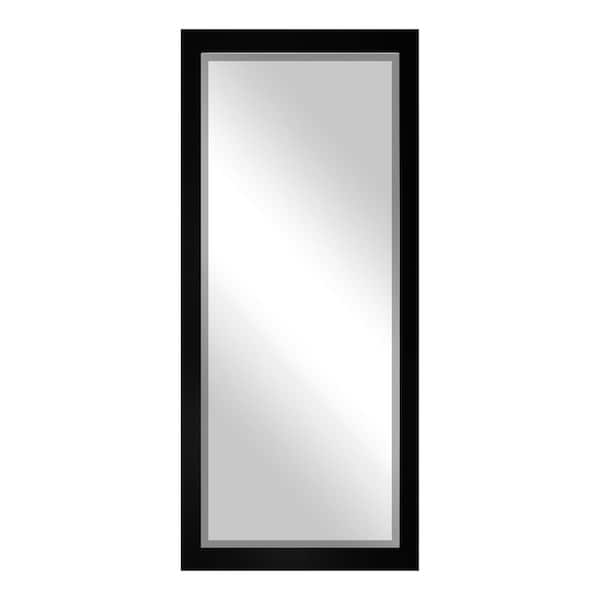 Large Beveled (65.5 in. W x 32 in. H) Matte Black Rectangle Mirror