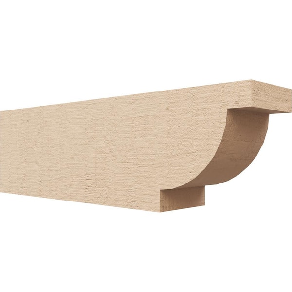 Ekena Millwork 4 in. x 6 in. x 20 in. Alpine Woodgrain, Primed Tan Timberthane Polyurethane Rafter Tail Brace