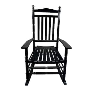 Anky Black Wood Outdoor Rocking Chair