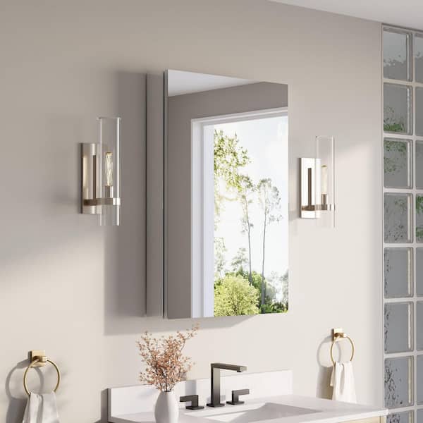 24 in. W x 36 in. H Rectangular Recess/Surface Mount Medicine Cabinet with Mirror, Soft Close Door, Left/Right Open