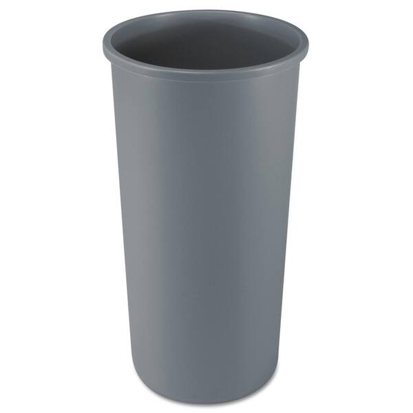 Rubbermaid Commercial Products Untouchable 22 Gal. Gray Plastic Round Trash Can