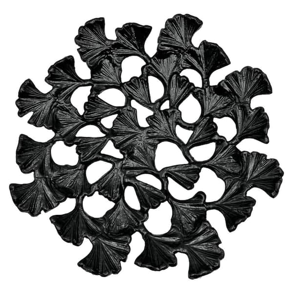 castellousa 11 in. Aluminum Leaf Plate in Black CB-AP126-PR