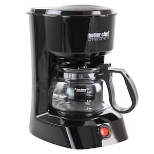 4-Cup Compact Drip Coffee Maker in Black with Removable Filter Basket