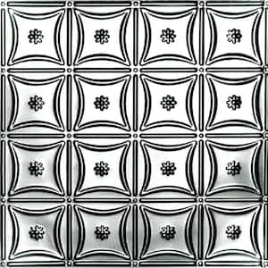 2 ft. x 2 ft. Lay-in Suspended Grid Tin Ceiling Tile in Clear Lacquer (24 sq. ft. / case)