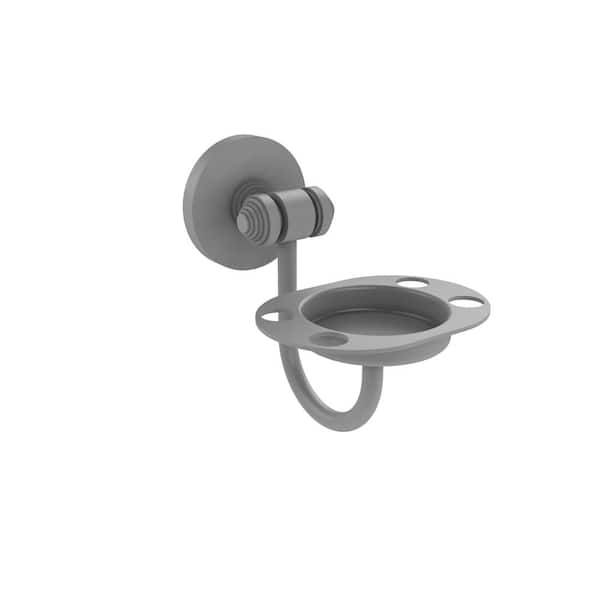 Allied Brass Southbeach Collection Wall Mounted Tumbler Holder/Toothbrush Holder in Matte Gray