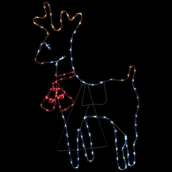 36 in. Lighted Standing Reindeer Silhouette Outdoor Christmas Decor