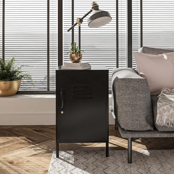 Oxford Metal Locker End Table Black Pottery Barn
