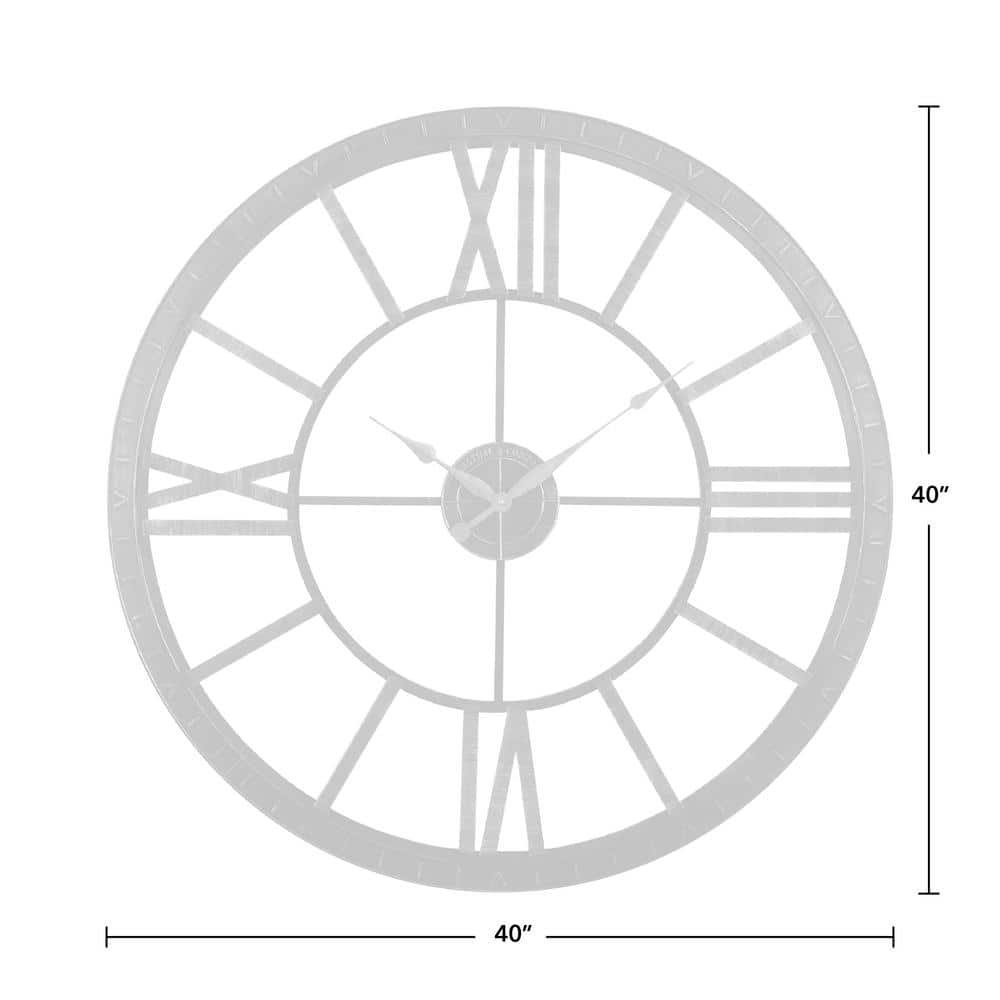 Oversized Bronze and Gold Roman Numeral Wall Clock