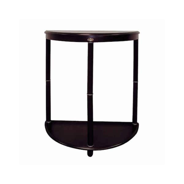Benjara 23 in. Brown Crescent Shape Wood End Table with Bottom Shelf