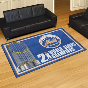 New York Mets Blue Dynasty 5 ft. x 8 ft. Plush Area Rug